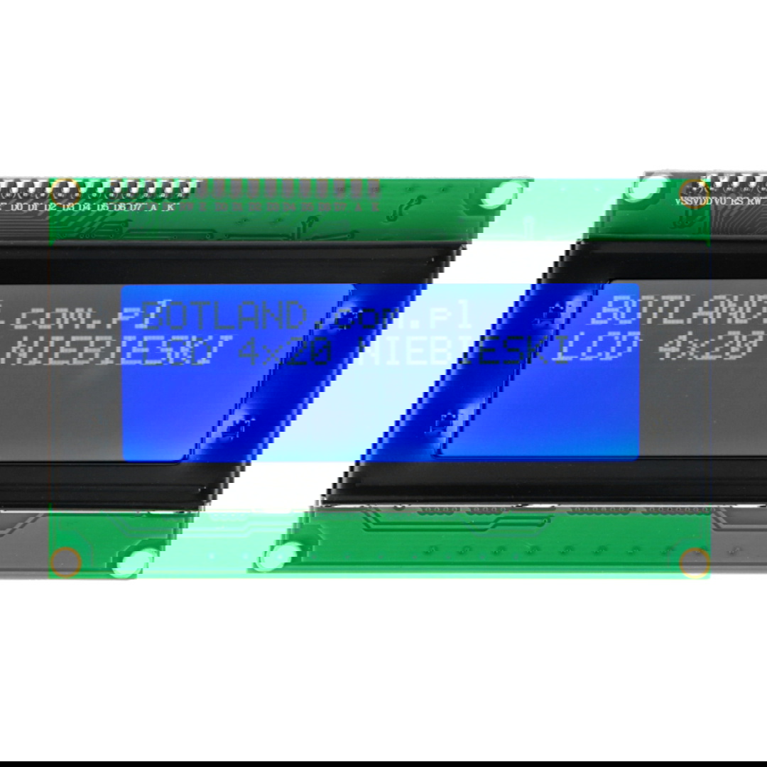 Wyświetlacz LCD 4x20 znaków niebieski ze złączami - justPi